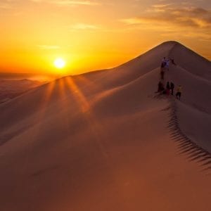 The Gobi Desert at sunset MyHoliday2 Mongolia tour