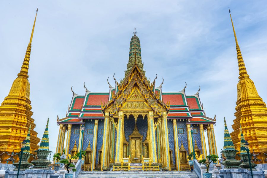 One landmark of Wat Phra Kaew in Bangkok, Thailand. A place everyone in every religion can be viewed.