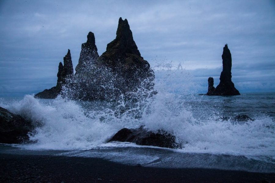 View of Reynisfjara Beach on the South Coast of Iceland