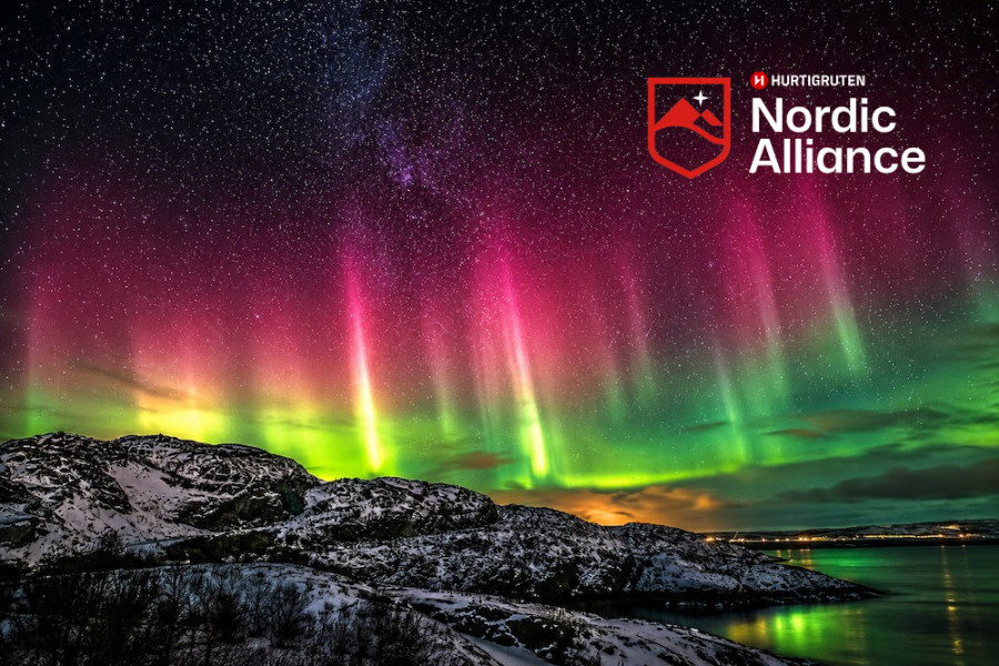 Hurtigruten - Northern Lights Multicoloured with Nordic Alliance Logo