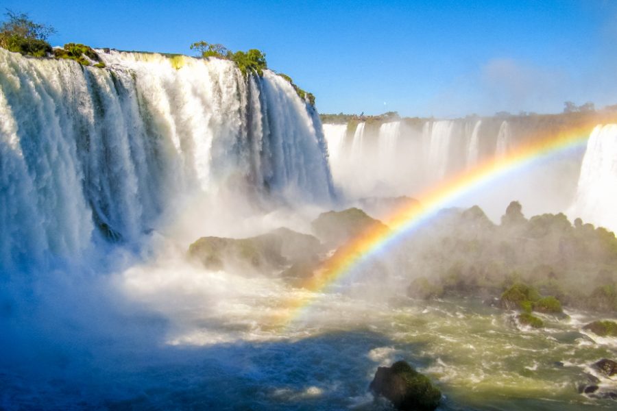 Iguacu Falls are waterfalls of the Iguazu River on the border between Brazil and Argentina. It is one of the most well-known falls in the wo._edited