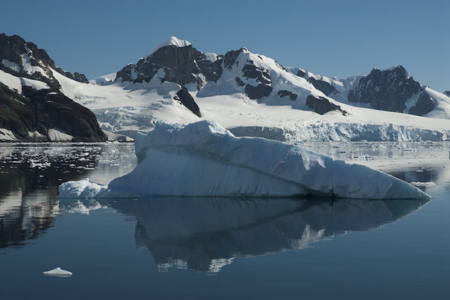 Lemaire strait coast, mountains and icebergs, Antartica