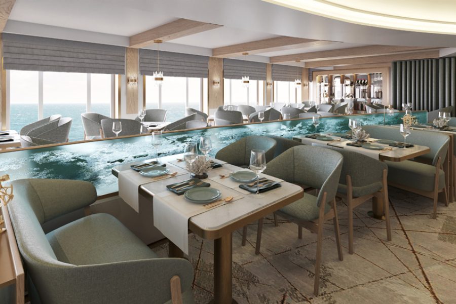 Main Dining, MS Trollfjord - Rendering Hurtigruten Norway