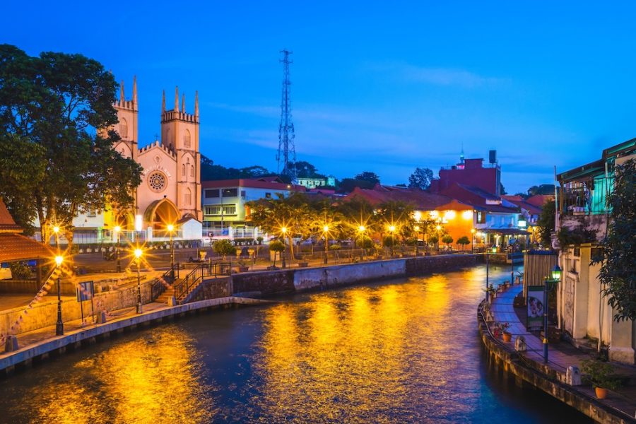 landscape of the old town in melaka (malacca), Malaysia