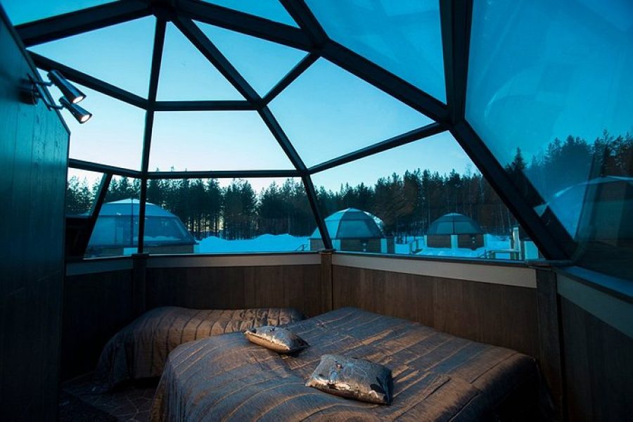 snow hotel glass igloo