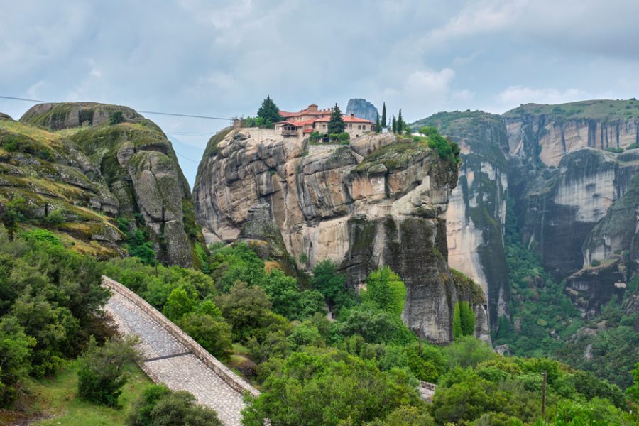 Monastery of St. Stephen in famous greek tourist destination Meteora in Greece